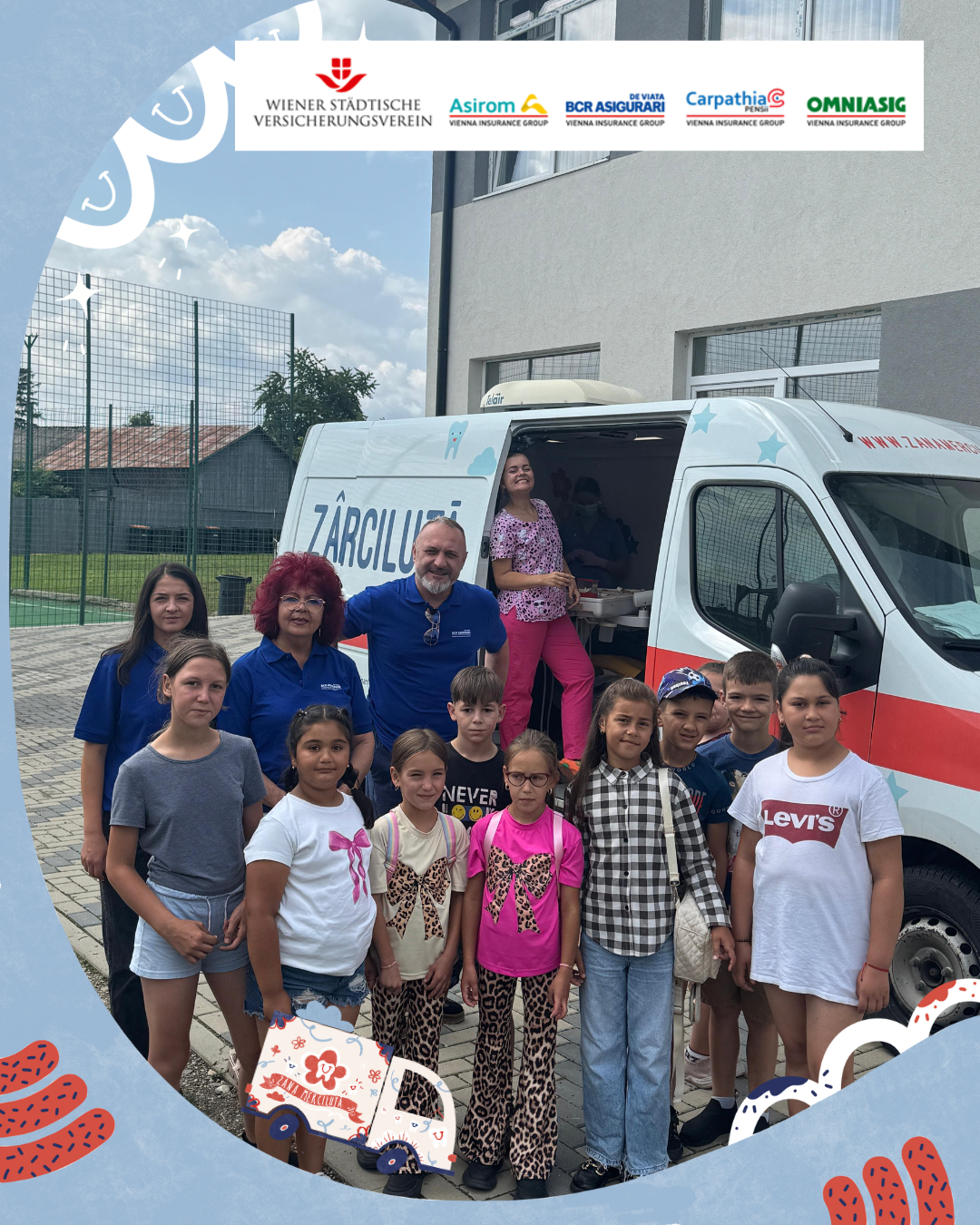Redăm zâmbete copiilor: ONG-ul Merci Charity, susținut de Vienna Insurance Group, aduce cabinetul stomatologic mobil „Zâna Merciluță” aproape de copiii din medii vulnerabile din județele Vaslui și Iași